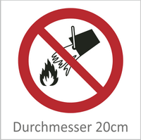 Mit Wasser löschen verboten 20cm